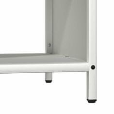 Vidaxl Stojalo za drva z lesenim zgornjim delom bela 100,5x35,5x40 cm