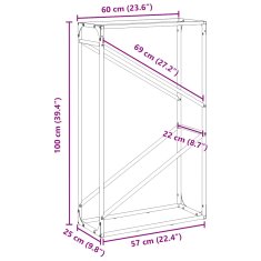 Vidaxl Stojalo za drva olivno zelena 60x25x100 cm hladno valjano jeklo