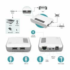 Digitus mrežni multifunkcijski strežnik WiFi 2x USB bel DN-13024