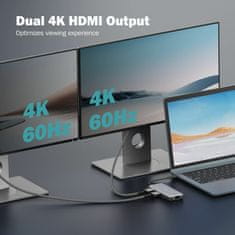 Digitus priklopna postaja USB 3.2 TipC 8v1 4K siva DA-70915