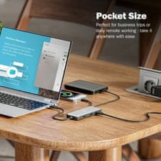 Digitus priklopna postaja USB 3.2 TipC 8v1 4K siva DA-70915