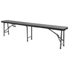Vidaxl Zložljive vrtne klopi 2 kosa 180 cm HDPE črne barve