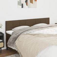 Vidaxl Posteljno vzglavje 2 kosa temno rjav 80x5x78/88 cm blago