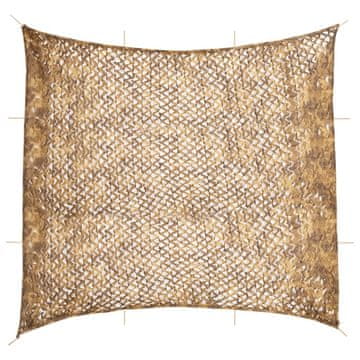 Vidaxl Kamuflažna mreža z torbo za shranjevanje 614x581 cm peščeno rjava