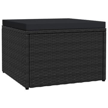 Vidaxl Stolček za noge otoman poli ratan 53x53x30 cm
