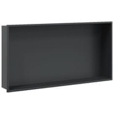 Vidaxl Niša za tuš kabino mat črna 62x32x9 cm nerjaveče jeklo