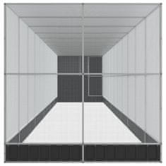 Vidaxl Voliera s podaljškom srebrna 1244x203x216 cm jeklo