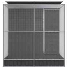 Vidaxl Voliera s podaljškom srebrna 209x203x216 cm jeklo