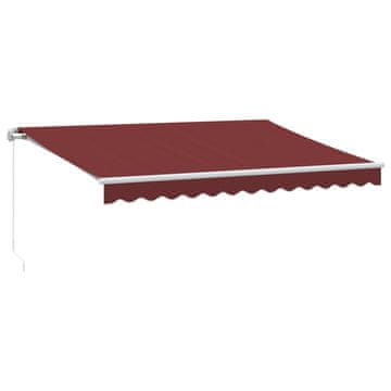 Vidaxl Ročno zložljiva tenda bordo 350x250 cm