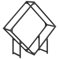 Vidaxl Stojalo za drva črno 80x25x80 cm hladno valjano jeklo
