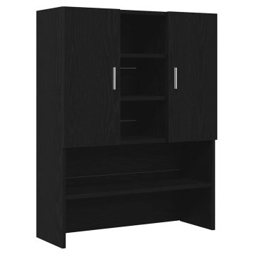 Vidaxl Omara za pralni stroj črni hrast 70,5x25,5x90 cm