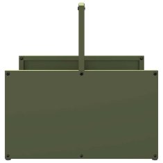 Vidaxl Stojalo za drva olivno zelena 40x40x40 cm hladno valjano jeklo