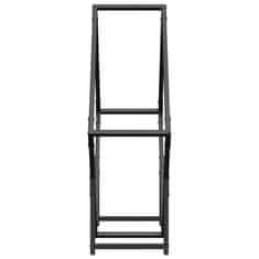 Vidaxl Stojalo za drva črno 80x25x80 cm hladno valjano jeklo