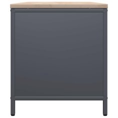 Vidaxl Stojalo za drva z lesenim vrhom antracit 100,5x35,5x40 cm