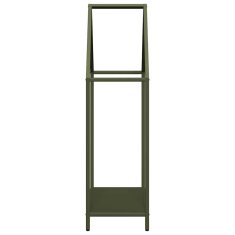 Vidaxl Stojalo za drva olivno zelena 60x25x90 cm hladno valjano jeklo