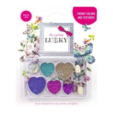 Lukky kremno senčilo z bleščicami in čopičem, 6 barv: fu