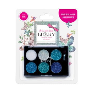Lukky kremno senčilo za oči z bleščicami in čopičem, 6 barv (bela)