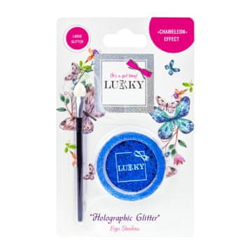 Gelsko senčilo Lucky s holgrafskimi bleščicami in čopičem,