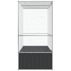 Vidaxl Voliera srebrna 210,5x107x212 cm jeklo