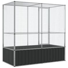 Vidaxl Voliera srebrna 210,5x107x212 cm jeklo
