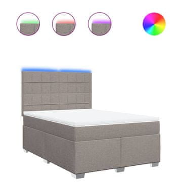 Vidaxl Box spring postelja z vzmetnico taupe 160x200 cm blago