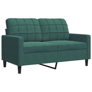 Vidaxl Dvosed temno zelen 120 cm žamet