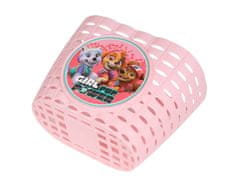 Paw Patrol Paw Patrol Rožnata otroška košara za krmilo, dekliška košara za kolo 20x15x16 cm 