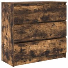 Vidaxl Komoda dimljeni hrast 80x35x76 cm inženirski les