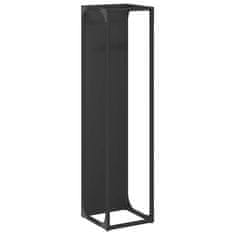 Vidaxl Stojalo za drva črno 25x25x100 cm hladno valjano jeklo
