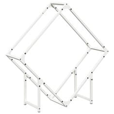 Vidaxl Stojalo za drva belo 80x25x80 cm hladno valjano jeklo
