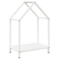 Vidaxl Stojalo za drva belo 40x25x60 cm hladno valjano jeklo