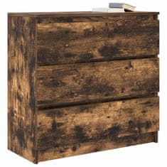 Vidaxl Komoda dimljeni hrast 80x35x76 cm inženirski les