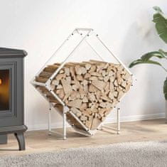 Vidaxl Stojalo za drva belo 80x25x80 cm hladno valjano jeklo