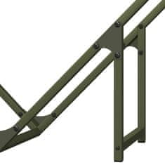 Vidaxl Stojalo za drva z lesenim vrhom olivno zelene 80x25x80 cm