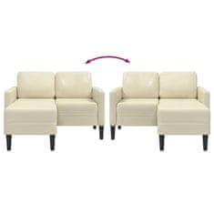 Vidaxl 2-sedežni kavč z ležiščem v obliki črke L, kremast 125 cm