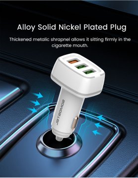 Infostyle Avto polnilec 3 x USB - Črna