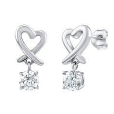 Silvego Lep srebrni uhani Heart JJJE0387