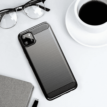 Infostyle Silikonski ovitek "carbon" za Realme C11 (2020) - Črna Črna / TPU silikon
