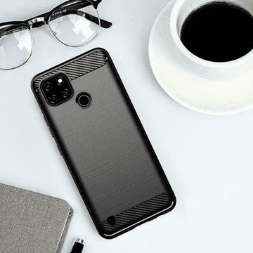 Infostyle Silikonski ovitek "carbon" za Realme C25y - Črna Črna / TPU silikon