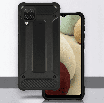 Infostyle Silikonski ovitek "armor carbon" za Samsung Galaxy A12 - Črna