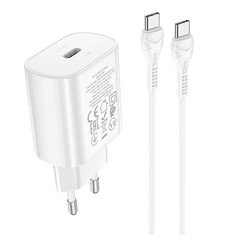 Hoco Polnilec N22 Jetta PD 25W Type C s kablom Type C na Type C za Samsung - bel