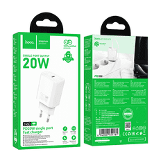 Hoco Polnilec adapter N60 GaN PD 20W Type C za Samsung, iPhone - bel