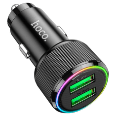 Hoco Avtopolnilec adapter NZ14 Guerrero QC 36W 2xUSB za Samsung - črn