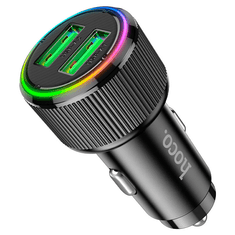 Hoco Avtopolnilec adapter NZ14 Guerrero QC 36W 2xUSB za Samsung - črn