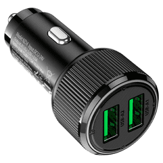 Hoco Avtopolnilec adapter NZ14 Guerrero QC 36W 2xUSB za Samsung - črn