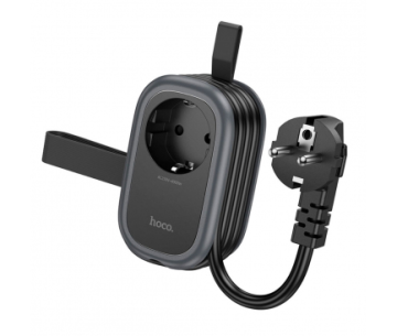 Hoco Podaljšek, vtičnica NS7 4000W 1,1m dolžina kabla PD20W 2x USB A, 1x Type C - črn