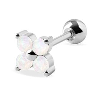 Troli Nežen piercing uhan z belimi kristali