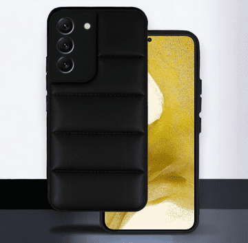 Infostyle Silikonski ovitek "Striped Leather 3D" za Samsung Galaxy S22 - črna