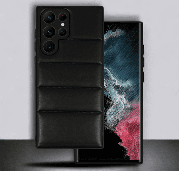 Infostyle Silikonski ovitek "Striped Leather 3D" za Samsung Galaxy S22 Ultra - črna