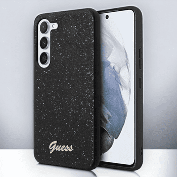 Guess Ovitek Guess "Glitter black" za Samsung Galaxy S23+ (GUHCS23MHGGSHK)